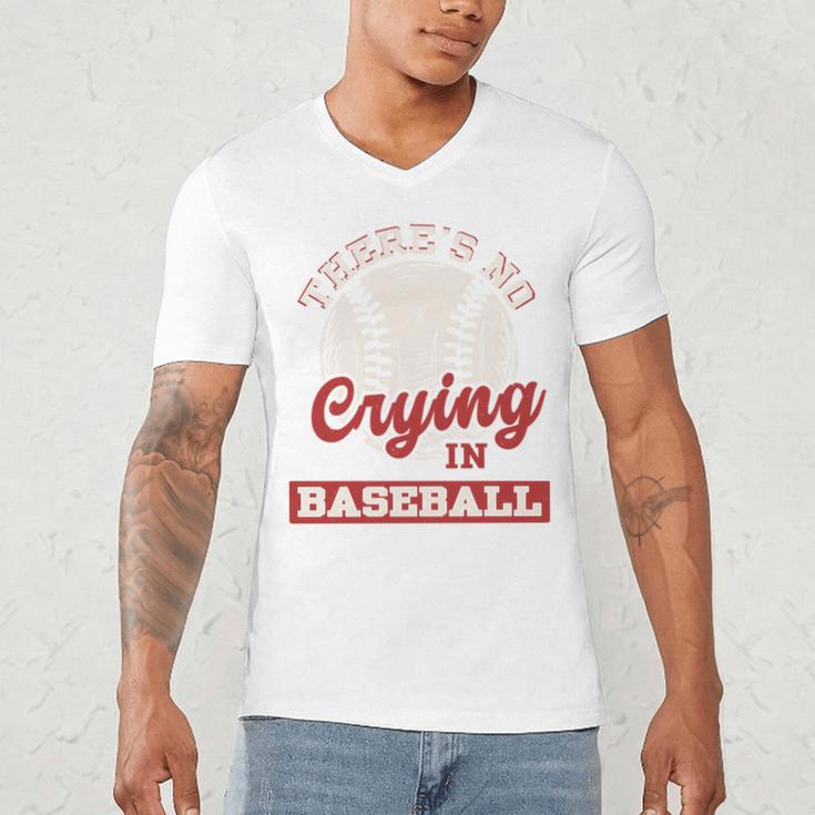 Baseball Game Day There Is No Crying In Baseball Men's V-Neck T-Shirt Baseball Game Day There Is No Crying In Baseball Men's V-Neck T-Shirt