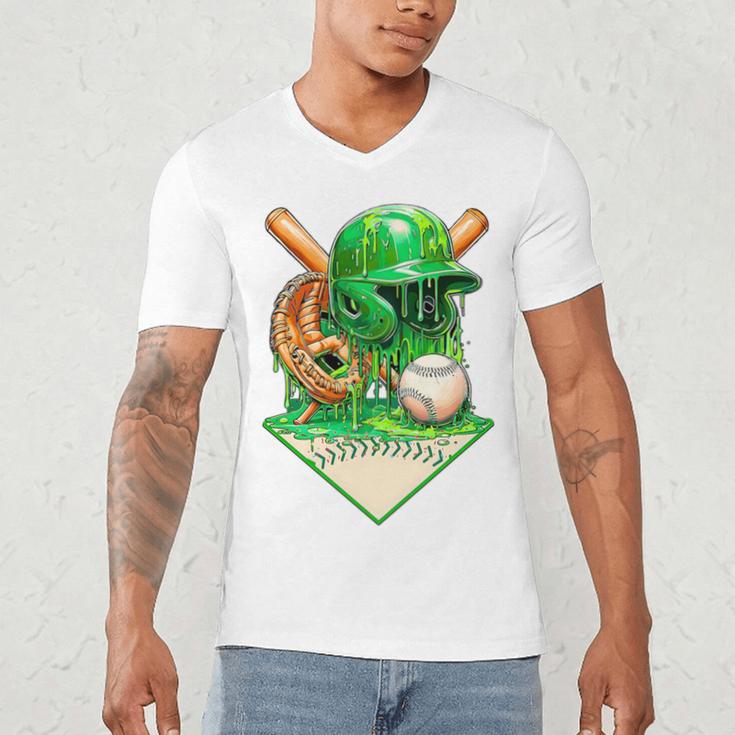 Baseball Life Style Ice Cream Drip Green Premium Tri-Blend Men's V-Neck T-Shirt Baseball Life Style Ice Cream Drip Green Premium Tri-Blend Men's V-Neck T-Shirt