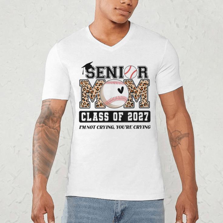 Baseball Senior Class Of 2027 Senior 2027 Graduation Women Men's V-Neck T-Shirt Baseball Senior Class Of 2027 Senior 2027 Graduation Women Men's V-Neck T-Shirt