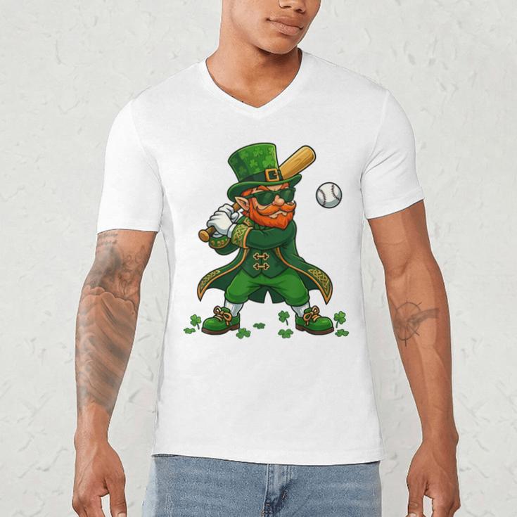 Baseball St Patricks Day Leprechaun Boys Girls Men Women Men's V-Neck T-Shirt Baseball St Patricks Day Leprechaun Boys Girls Men Women Men's V-Neck T-Shirt