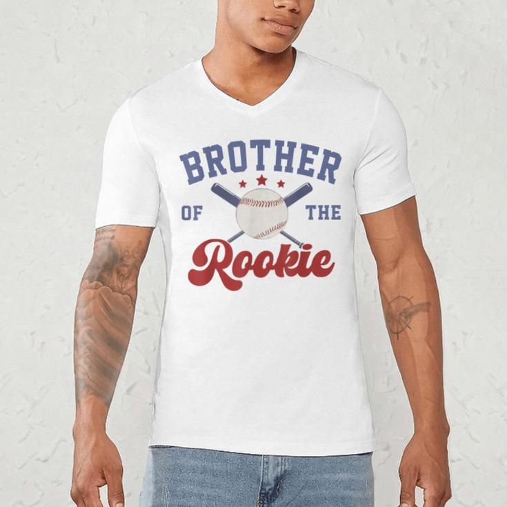 Brother Of Rookie 1st Birthday Baseball Boy Family Matching Men's V-Neck T-Shirt