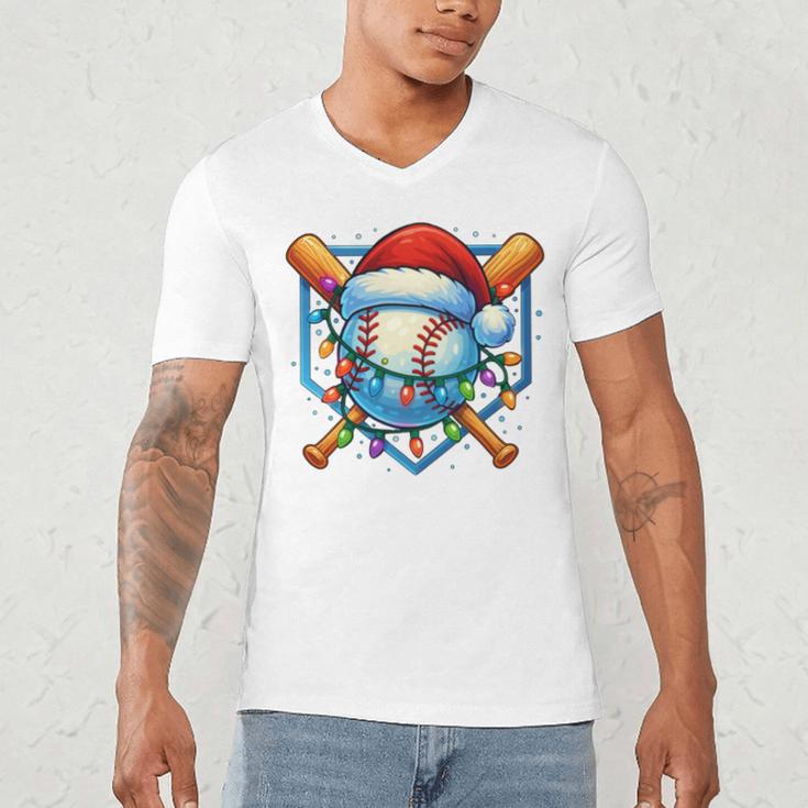 Christmas Baseball Drip For Boys Kids Ice Cream Drip Men's V-Neck T-Shirt Christmas Baseball Drip For Boys Kids Ice Cream Drip Men's V-Neck T-Shirt