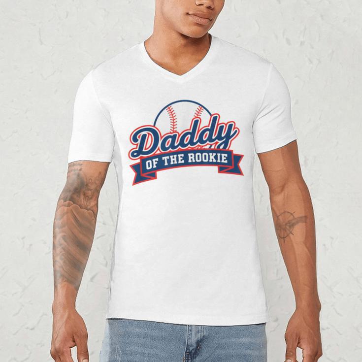 Dad Daddy Of The Rookie Baseball Men's V-Neck T-Shirt Dad Daddy Of The Rookie Baseball Men's V-Neck T-Shirt