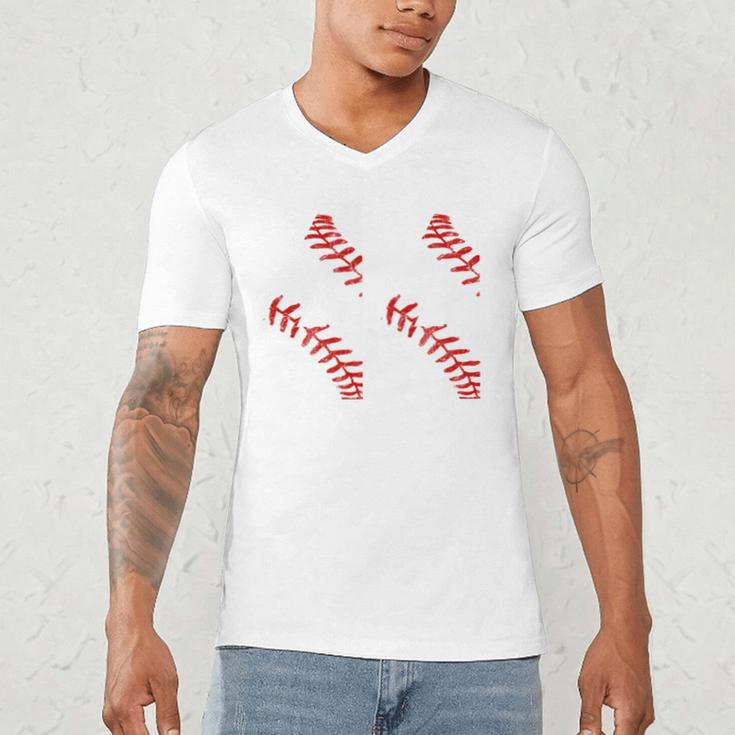 Distressed Baseball Number 44 Jersey Uniform Player Fan Men's V-Neck T-Shirt Distressed Baseball Number 44 Jersey Uniform Player Fan Men's V-Neck T-Shirt