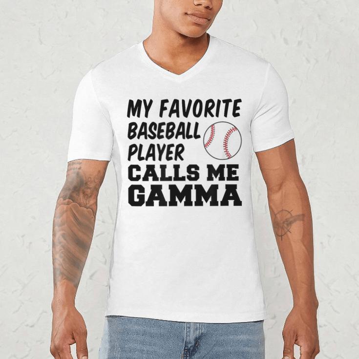 My Favorite Baseball Player Calls Me Gamma Men's V-Neck T-Shirt
