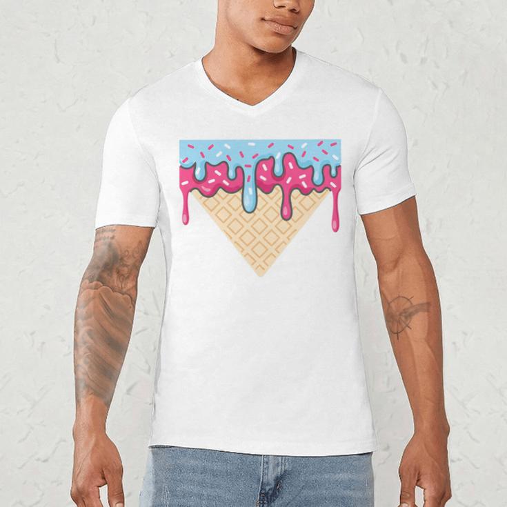 Ice Cream Baseball Cone Dripping Sprinkles Kids Boys Summer Premium Tri-Blend Men's V-Neck T-Shirt Ice Cream Baseball Cone Dripping Sprinkles Kids Boys Summer Premium Tri-Blend Men's V-Neck T-Shirt