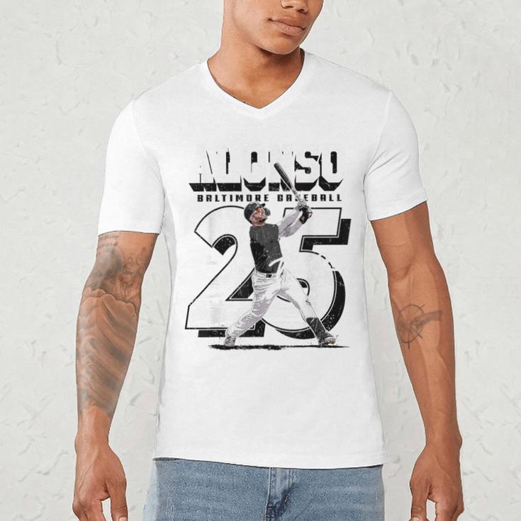 Pete Alonso Baltimore Baseball Players MLBPAL204M Men's V-Neck T-Shirt Pete Alonso Baltimore Baseball Players MLBPAL204M Men's V-Neck T-Shirt