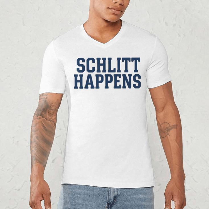 Schlitt Happens NY Bronx I Heart Baseball Apparel Men's V-Neck T-Shirt