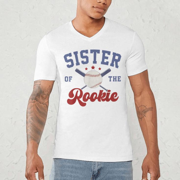 Sister Of Rookie 1st Birthday Baseball Boy Family Matching Men's V-Neck T-Shirt Sister Of Rookie 1st Birthday Baseball Boy Family Matching Men's V-Neck T-Shirt