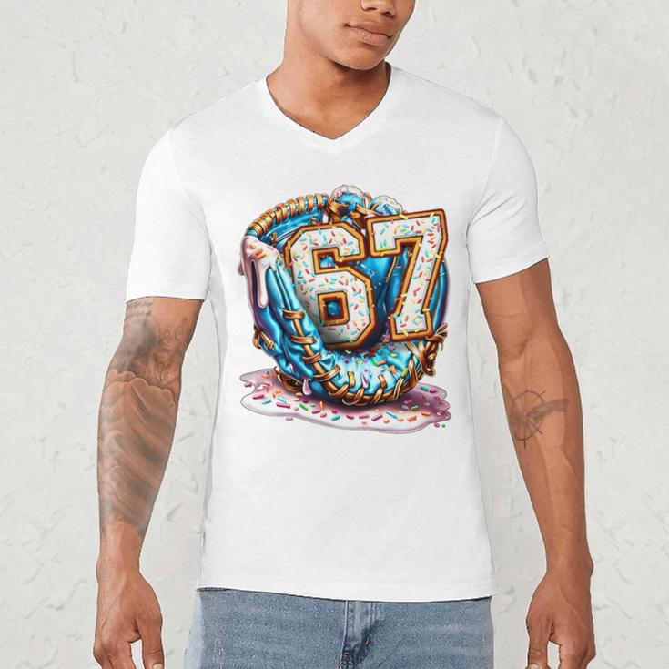 Six Seven Baseball Lifestyle 67 Meme Gen Alpha Slang Premium Tri-Blend Men's V-Neck T-Shirt Six Seven Baseball Lifestyle 67 Meme Gen Alpha Slang Premium Tri-Blend Men's V-Neck T-Shirt
