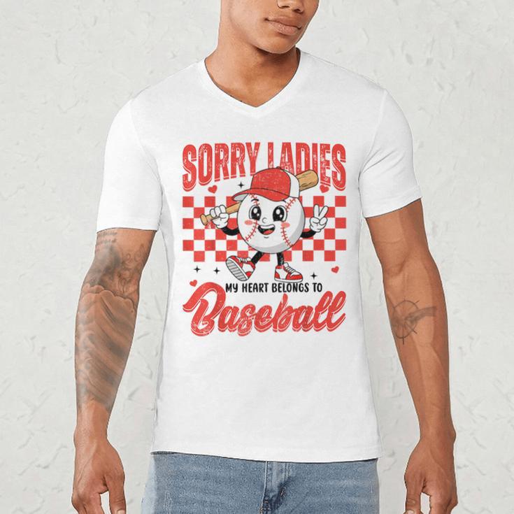 Sorry Ladies My Heart Belongs To Baseball Valentines Boys Men's V-Neck T-Shirt Sorry Ladies My Heart Belongs To Baseball Valentines Boys Men's V-Neck T-Shirt