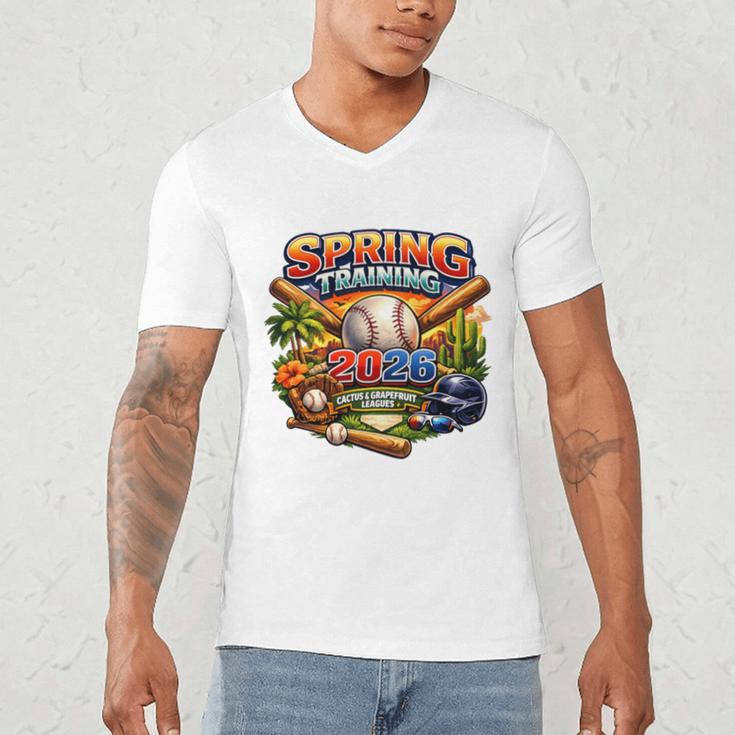 Spring Training 2026 Baseball Fan Retro Palm Cactus Premium Tri-Blend Men's V-Neck T-Shirt Spring Training 2026 Baseball Fan Retro Palm Cactus Premium Tri-Blend Men's V-Neck T-Shirt