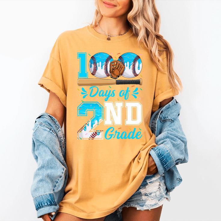 100 Days Of 2nd Grade Baseball 100th Day Of School Boys Kids Women's Comfort Colors T-Shirt 100 Days Of 2nd Grade Baseball 100th Day Of School Boys Kids Women's Comfort Colors T-Shirt