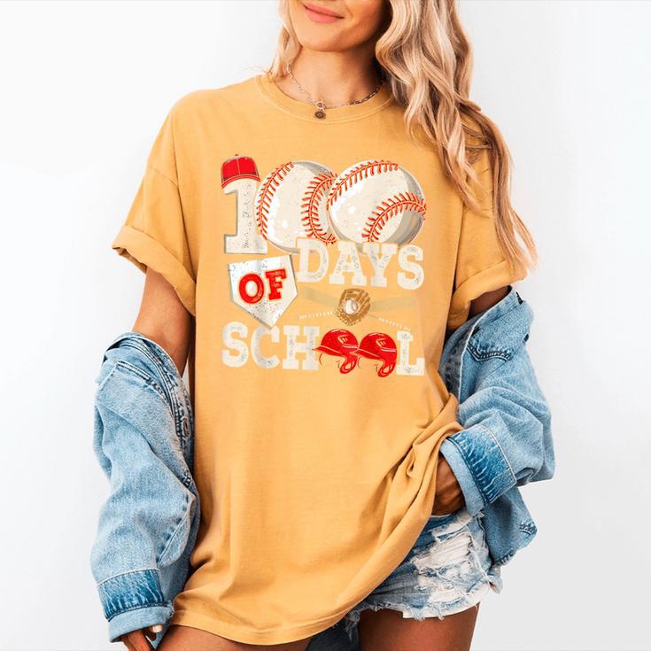 100 Days Of School Baseball 100th Day Of School Kids Teacher Women's Comfort Colors T-Shirt 100 Days Of School Baseball 100th Day Of School Kids Teacher Women's Comfort Colors T-Shirt