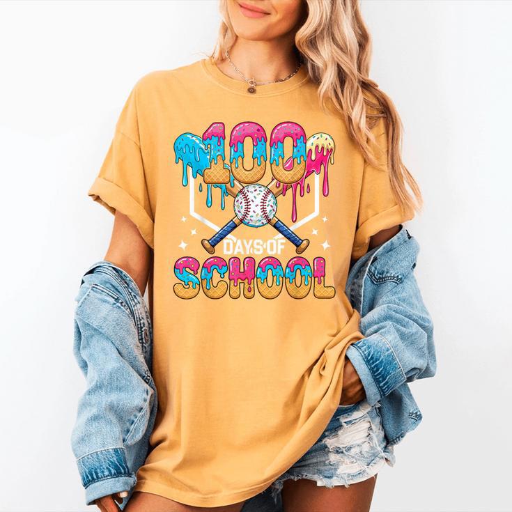 100 Days Of School Baseball Boys Ice Cream Drip 100th Day Women's Comfort Colors T-Shirt 100 Days Of School Baseball Boys Ice Cream Drip 100th Day Women's Comfort Colors T-Shirt