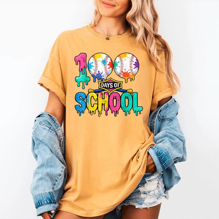 100 Days Of School Baseball Boys Kids Colorful 100th Day Women's Comfort Colors T-Shirt 100 Days Of School Baseball Boys Kids Colorful 100th Day Women's Comfort Colors T-Shirt