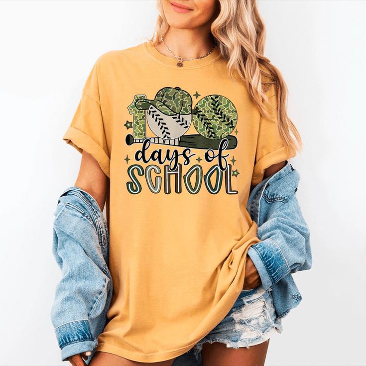 100 Days Of School Baseball Camo Cap Kids Boys 100th Day Women's Comfort Colors T-Shirt 100 Days Of School Baseball Camo Cap Kids Boys 100th Day Women's Comfort Colors T-Shirt