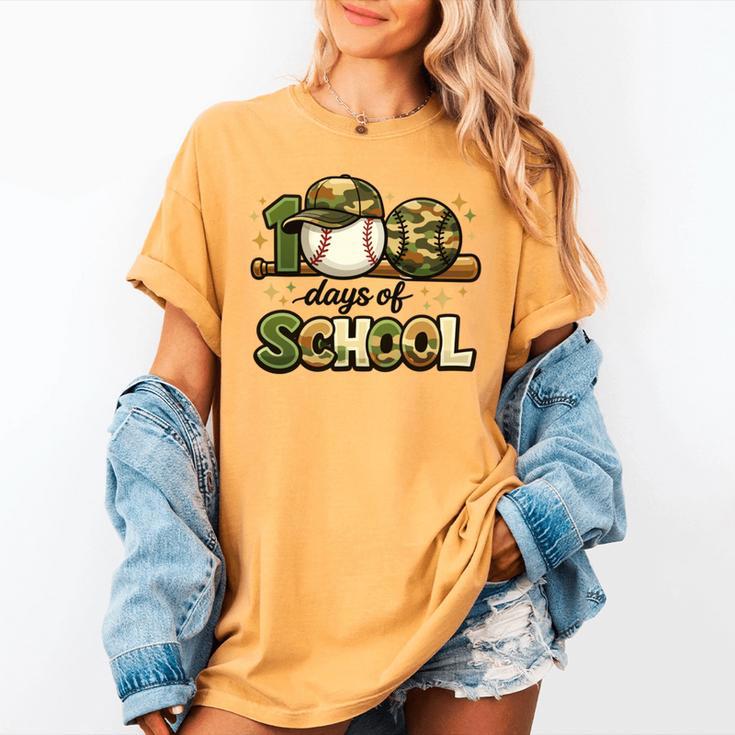 100 Days Of School Baseball Camo School Teacher Boy Women's Comfort Colors T-Shirt 100 Days Of School Baseball Camo School Teacher Boy Women's Comfort Colors T-Shirt
