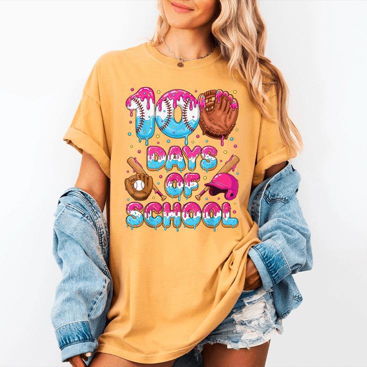 100 Days Of School Baseball Donut Dripping Teacher Boys Kids Women's Comfort Colors T-Shirt 100 Days Of School Baseball Donut Dripping Teacher Boys Kids Women's Comfort Colors T-Shirt