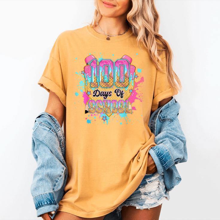 100 Days Of School Baseball Drip Boys Kids 100th Day Women's Comfort Colors T-Shirt