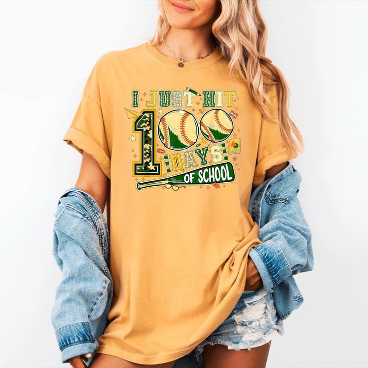 100 Days Of School Baseball I Just Hit 100 Days Boy COUNSELO Women's Comfort Colors T-Shirt