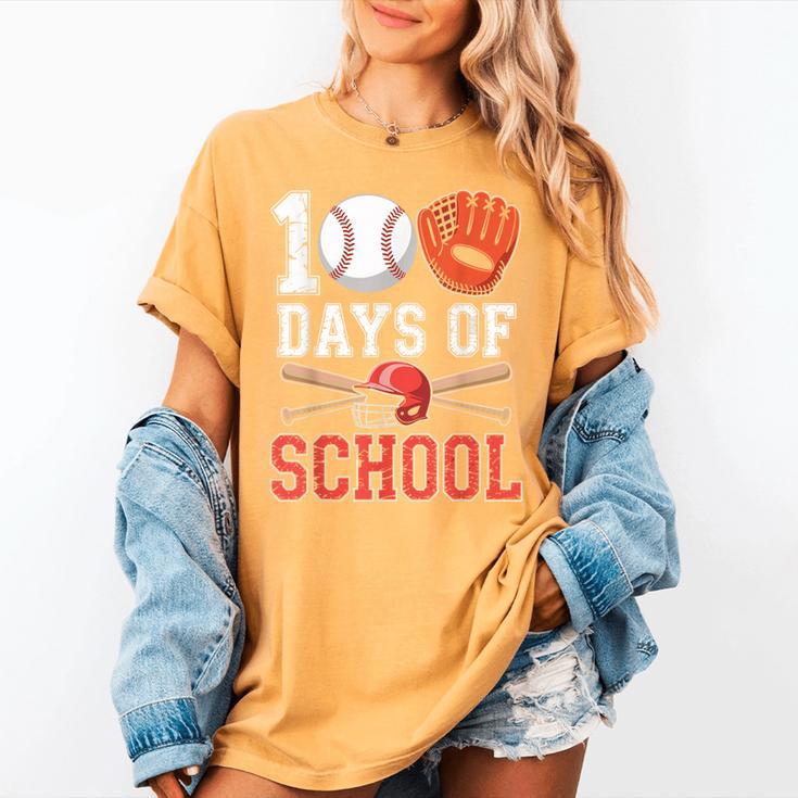 100 Days Of School Baseball Player Teacher Student Women's Comfort Colors T-Shirt 100 Days Of School Baseball Player Teacher Student Women's Comfort Colors T-Shirt