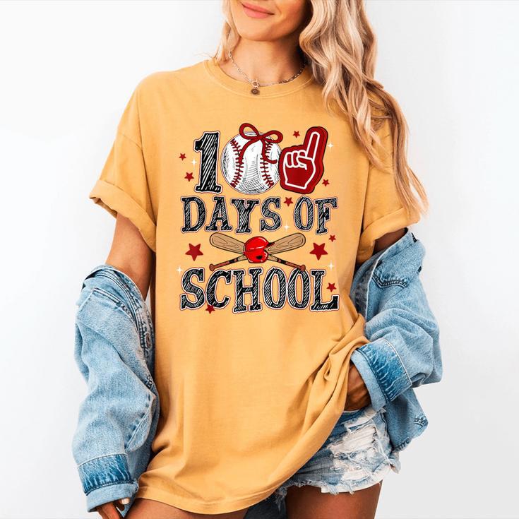 100 Days Of School Baseball Teacher 100 Days Smarter Student Women's Comfort Colors T-Shirt 100 Days Of School Baseball Teacher 100 Days Smarter Student Women's Comfort Colors T-Shirt
