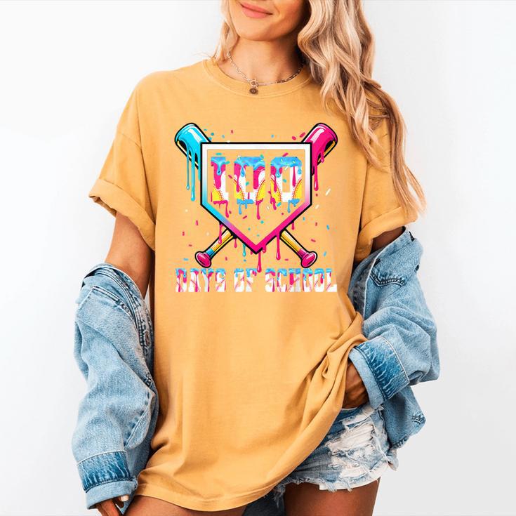 100 Days Of School Boy Kids Baseball Ice Cream Drip Teacher Women's Comfort Colors T-Shirt 100 Days Of School Boy Kids Baseball Ice Cream Drip Teacher Women's Comfort Colors T-Shirt