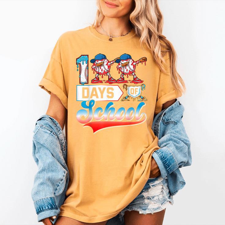 100 Days Of School Boys Baseball Drip 100th Day Dabbing Ball Women's Comfort Colors T-Shirt