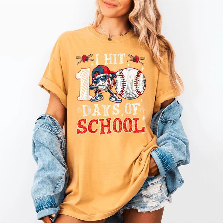 100 Days Of School Dabbing Baseball Hit Student Kids Boys Women's Comfort Colors T-Shirt