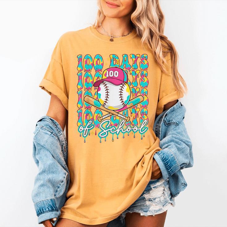 100 Days Of School Drip Baseball 100th Day Baseball School Women's Comfort Colors T-Shirt 100 Days Of School Drip Baseball 100th Day Baseball School Women's Comfort Colors T-Shirt