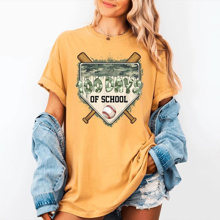 100 Days Of School Home Plate Camo Baseball Dripping Boys Women's Comfort Colors T-Shirt 100 Days Of School Home Plate Camo Baseball Dripping Boys Women's Comfort Colors T-Shirt