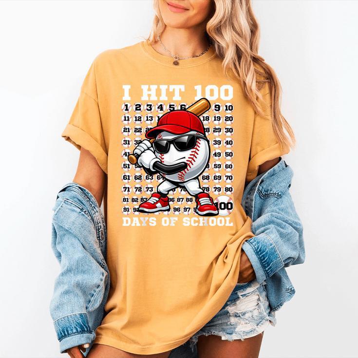 100 Days Of School Retro Baseball Sport For Boys Teachers Women's Comfort Colors T-Shirt