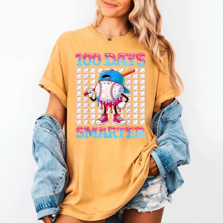 100 Days Smarter Baseball Drip Boys 100 Days Of School Kids Women's Comfort Colors T-Shirt