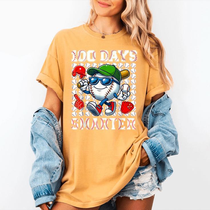 100 Days Smarter Baseball 100 Days Of School Boy Girl Kid Women's Comfort Colors T-Shirt
