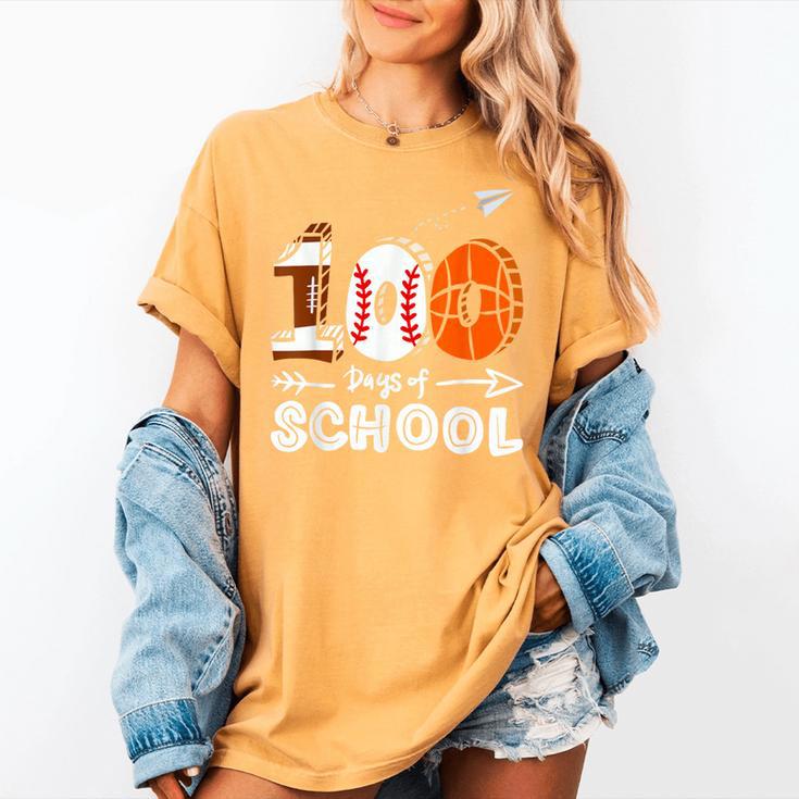100th Day Of School Basketball Baseball Football Kids Boys Women's Comfort Colors T-Shirt 100th Day Of School Basketball Baseball Football Kids Boys Women's Comfort Colors T-Shirt