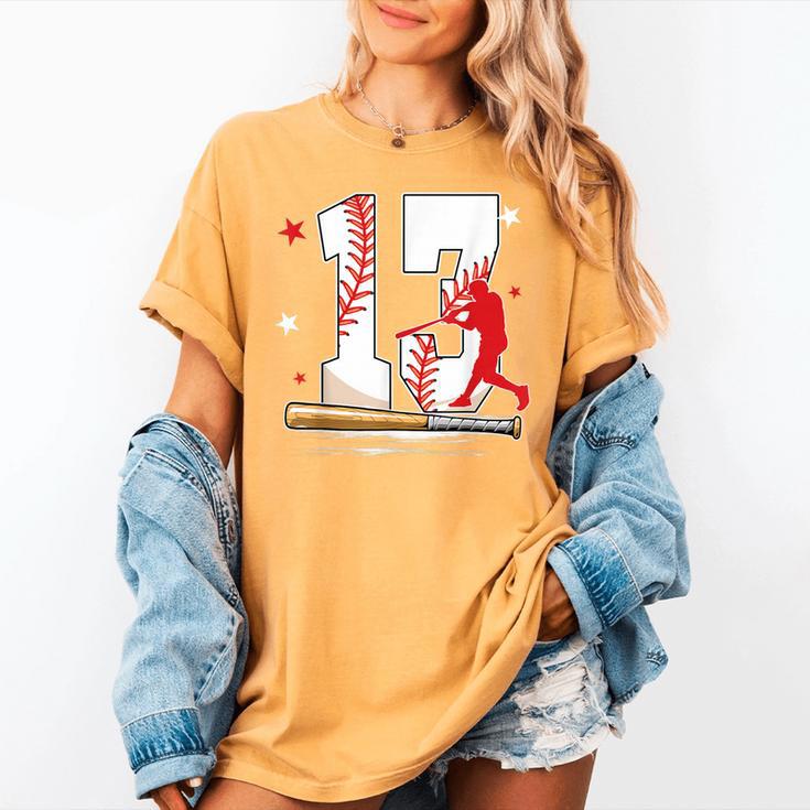 13 Years Old Baseball Birthday Boy 13th Bday Party Women's Comfort Colors T-Shirt 13 Years Old Baseball Birthday Boy 13th Bday Party Women's Comfort Colors T-Shirt