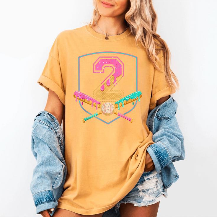 2nd Birthday Baseball Bat Ice-Cream Drip 2yrs Old Boys Kids Women's Comfort Colors T-Shirt 2nd Birthday Baseball Bat Ice-Cream Drip 2yrs Old Boys Kids Women's Comfort Colors T-Shirt
