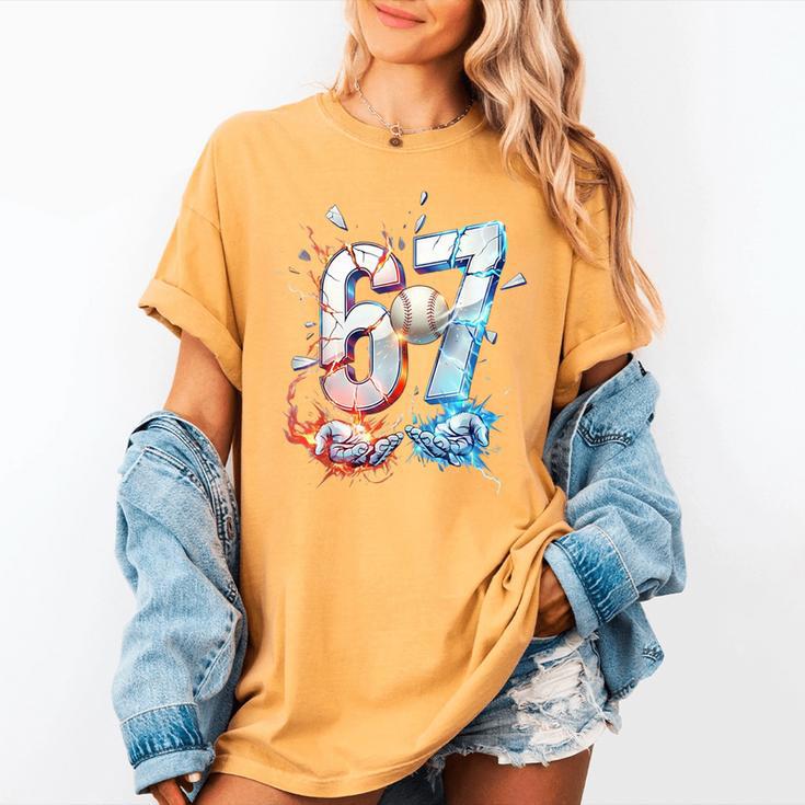 6 7 Baseball Six Seven Meme 67 Hands Kids Men Women Women's Comfort Colors T-Shirt