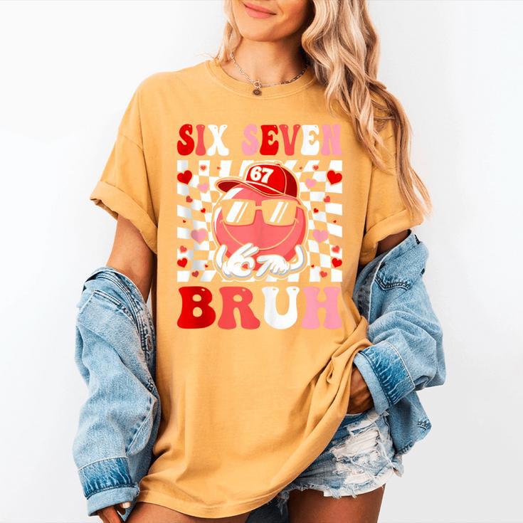 6 7 Bruh Six Seven Valentine Heart Baseball Women's Comfort Colors T-Shirt