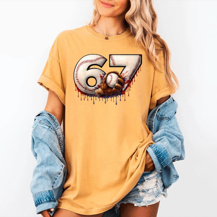 6 7 Six Seven American Baseball Graphic Women's Comfort Colors T-Shirt