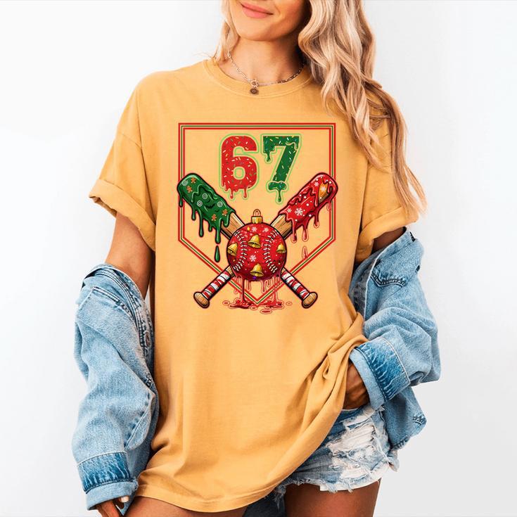 67 Baseball Drip Christmas Meme Six Seven Gen Alpha Slang Women's Comfort Colors T-Shirt