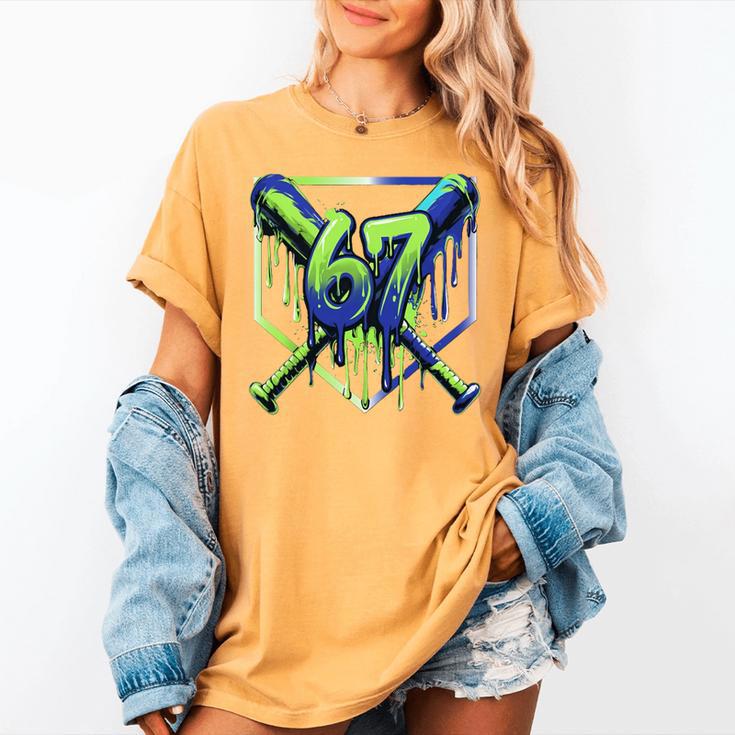 67 Baseball Drip Effect Urban Tee Style 6-7 Meme Graphic Premium Tri-Blend Women's Comfort Colors T-Shirt
