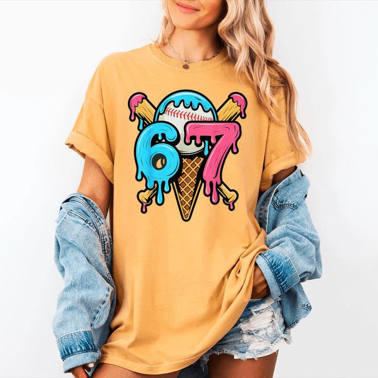 67 Baseball Ice Cream Drip Player Women's Comfort Colors T-Shirt 67 Baseball Ice Cream Drip Player Women's Comfort Colors T-Shirt