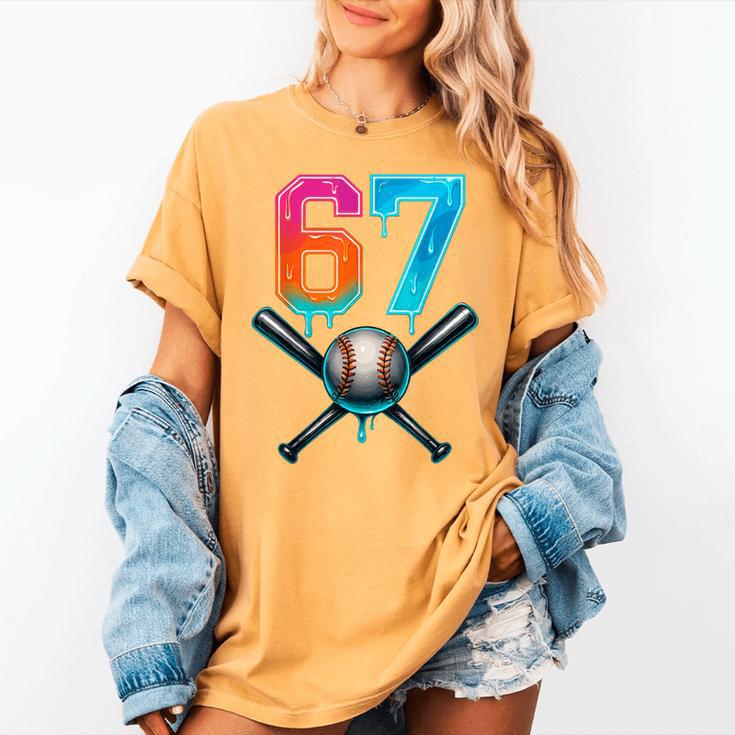 67 Baseball Meme Cool Drip Number 67 Player Or 67th Birthday Women's Comfort Colors T-Shirt