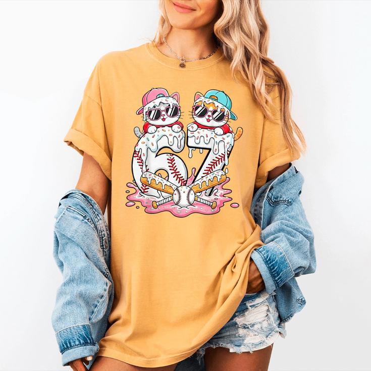 67 Meme Kawaii Cats Baseball Ice Cream Drip 6 7 Kids Women's Comfort Colors T-Shirt 67 Meme Kawaii Cats Baseball Ice Cream Drip 6 7 Kids Women's Comfort Colors T-Shirt