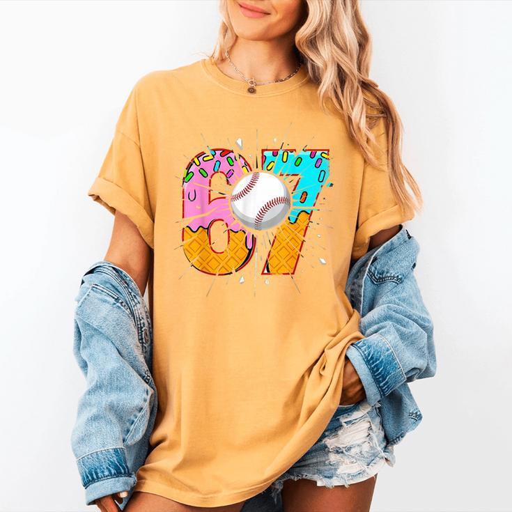 67 Six Seven 6 7 Boys 67 Baseball Ice Cream Drip 6 7 Women's Comfort Colors T-Shirt