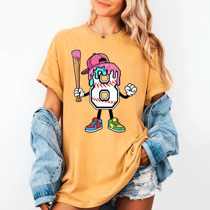 8th Birthday Baseball Ice-Cream Drip 8 Years Old Boys Girls Women's Comfort Colors T-Shirt 8th Birthday Baseball Ice-Cream Drip 8 Years Old Boys Girls Women's Comfort Colors T-Shirt