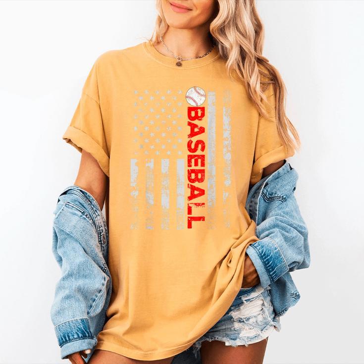 American Flag Baseball Team Baseball Player Baseball Women's Comfort Colors T-Shirt