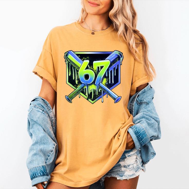 Awesome 67 Baseball Drip Effect Baseball 6-7 Meme Graphic Premium Tri-Blend Women's Comfort Colors T-Shirt